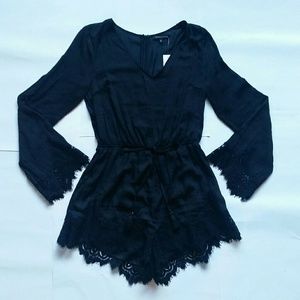 Kendall and Kylie Black Lace Romper