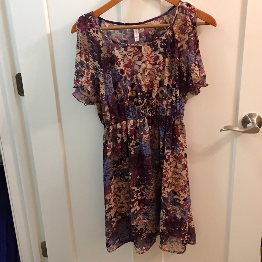 Cold Shoulder Floral Dress