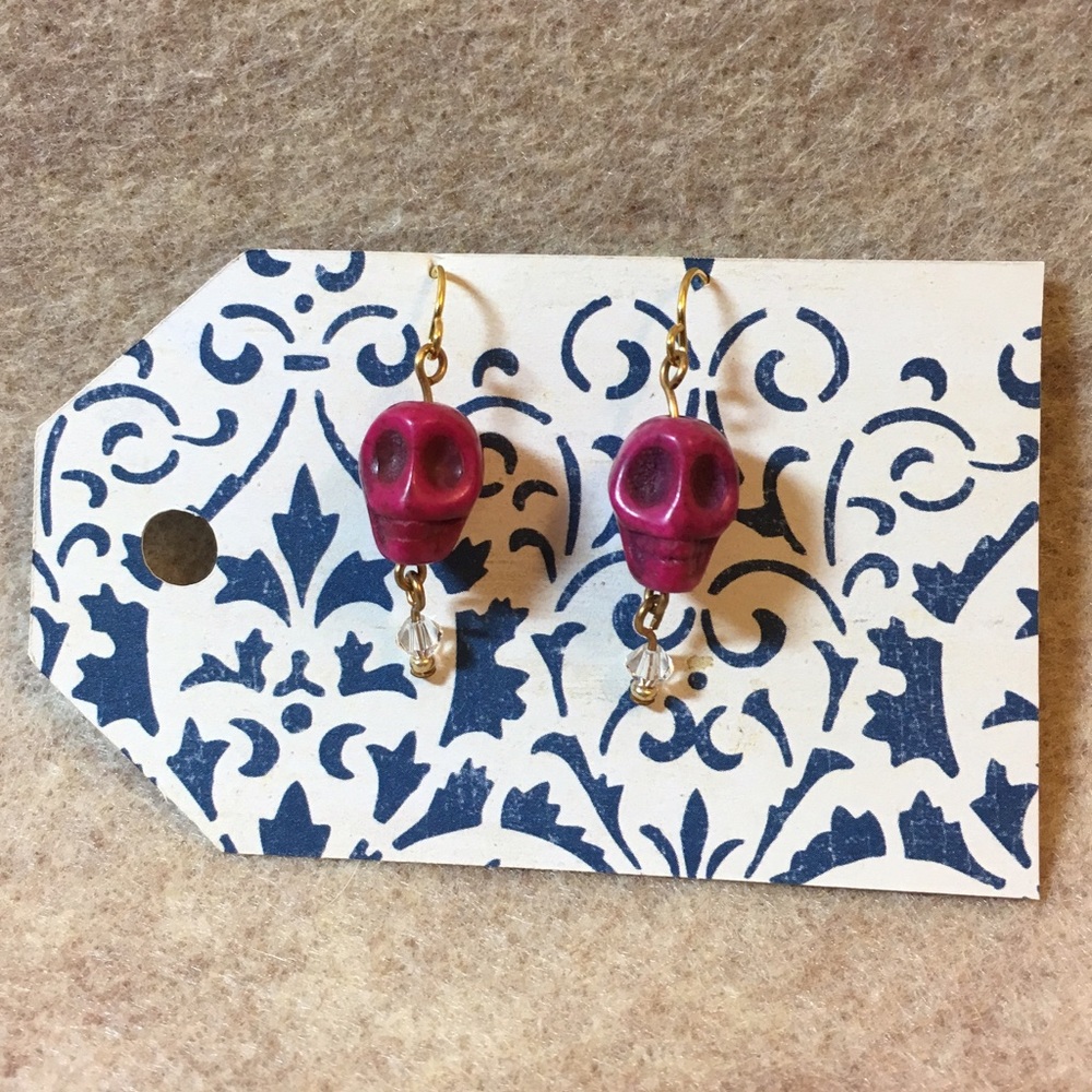 Magenta Skull 💀Earrings