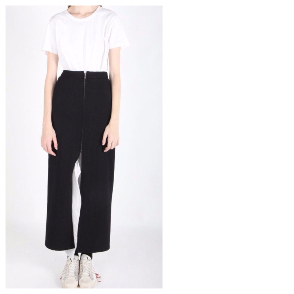 Yohji Yamamoto Y's black zip SKIRT wool  0 2 XS