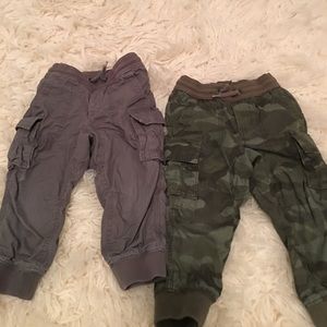 2 pairs of gap toddler cargo pants. Lined