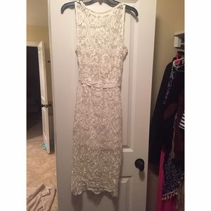 White see through lace dress