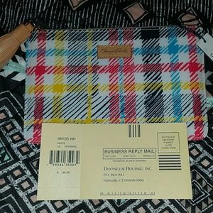 Dooney & Bourke Plaid Tassel Cosmetic Bag NEW !