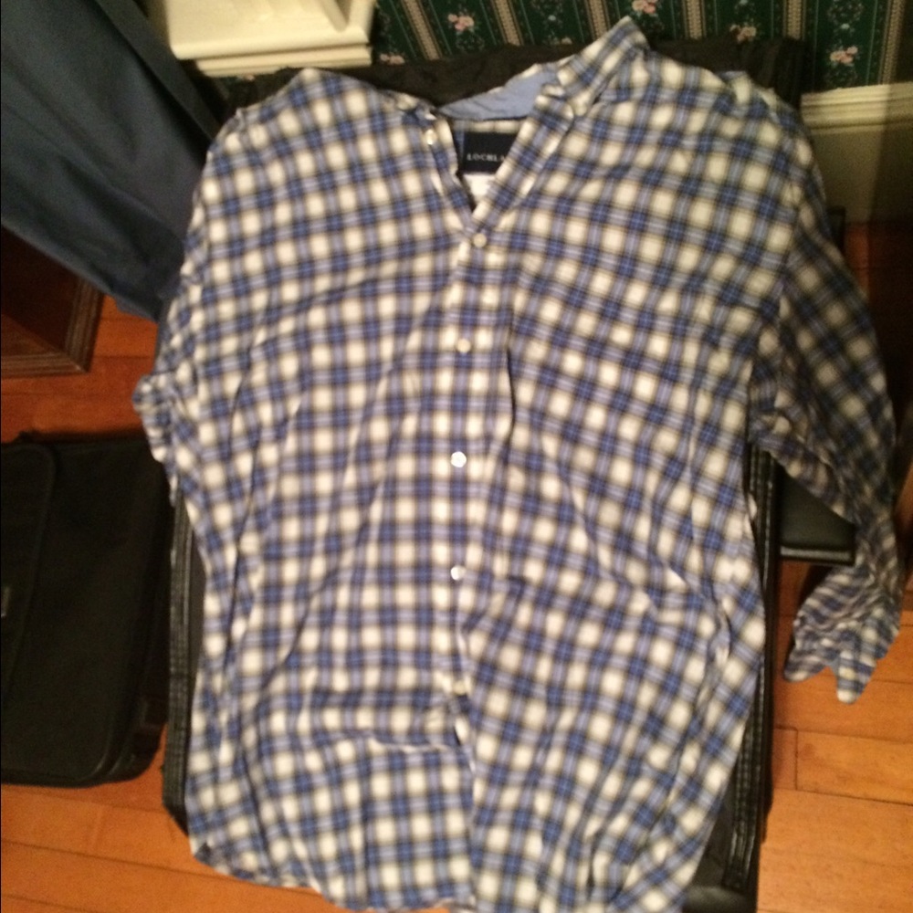 Blue and white button up