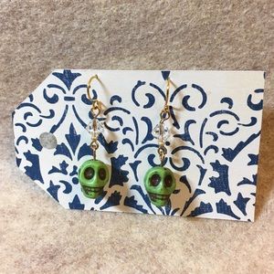 Green Skull 💀 Earrings