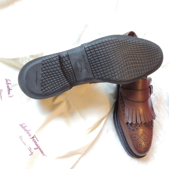 NIB Ferragamo Tramezza Kiltie Strap Loafers 4x HP - Picture 3 of 6