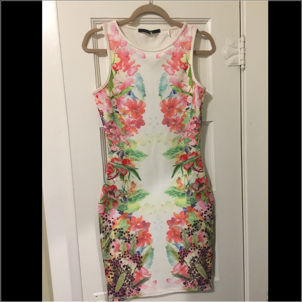 Guess by Marciano Floral Rhinestone Dress!