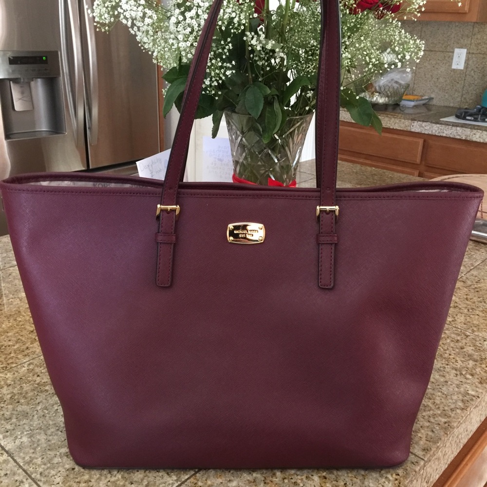 Michael Kors Burgundy Tote Bag