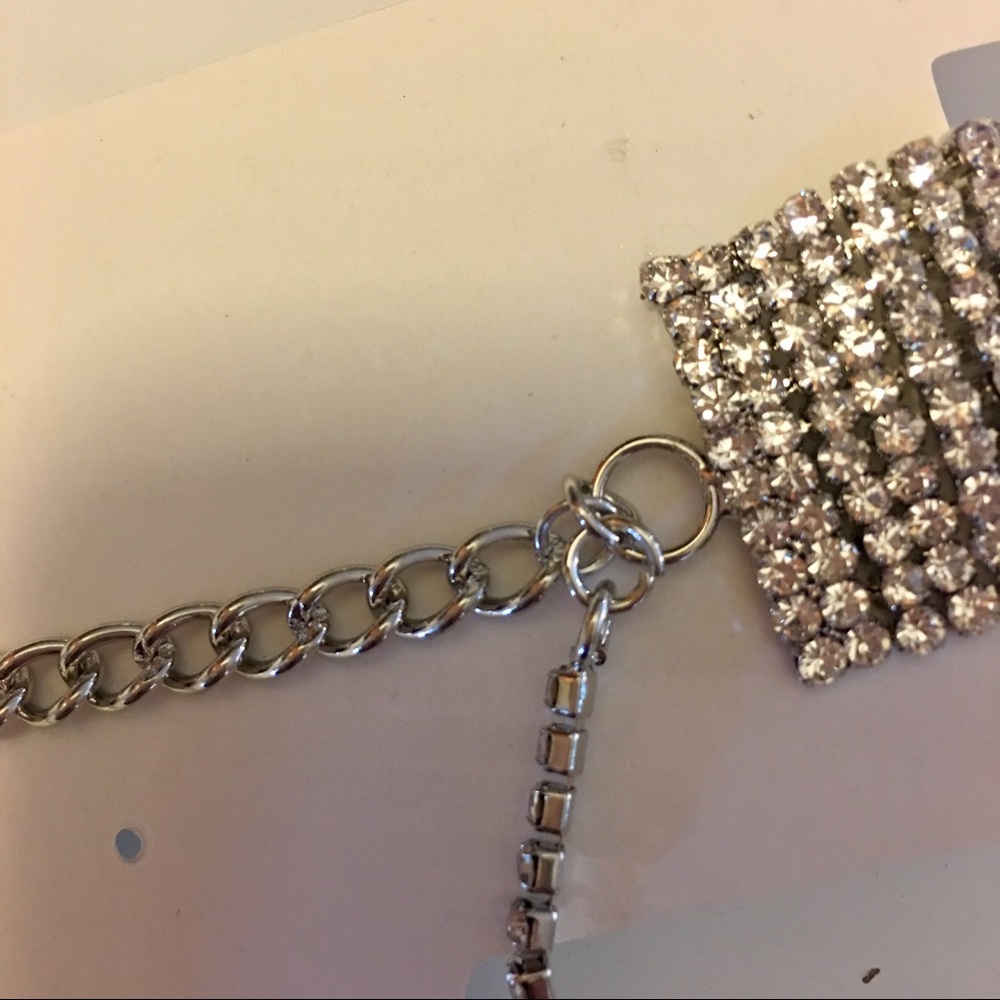 NWT Long Vintage Crystal Choker Statement Necklace - Picture 8 of 8