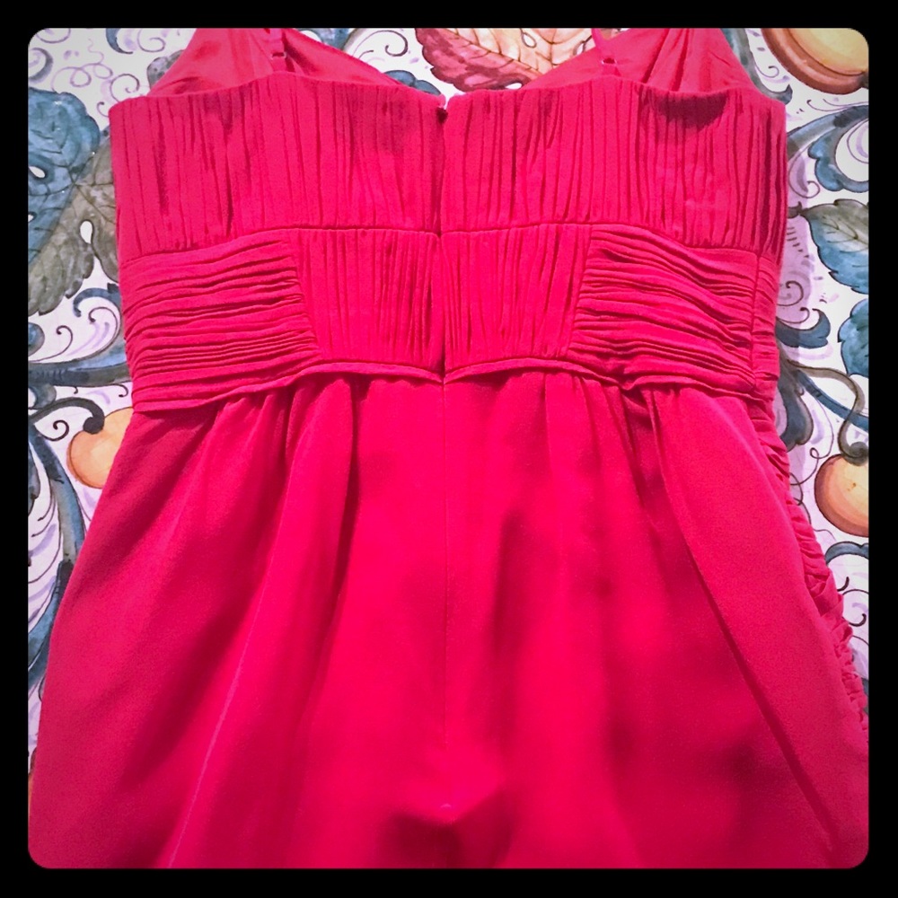 Shoshanna Silk Ruched Raspberry Dress - Picture 4 of 4