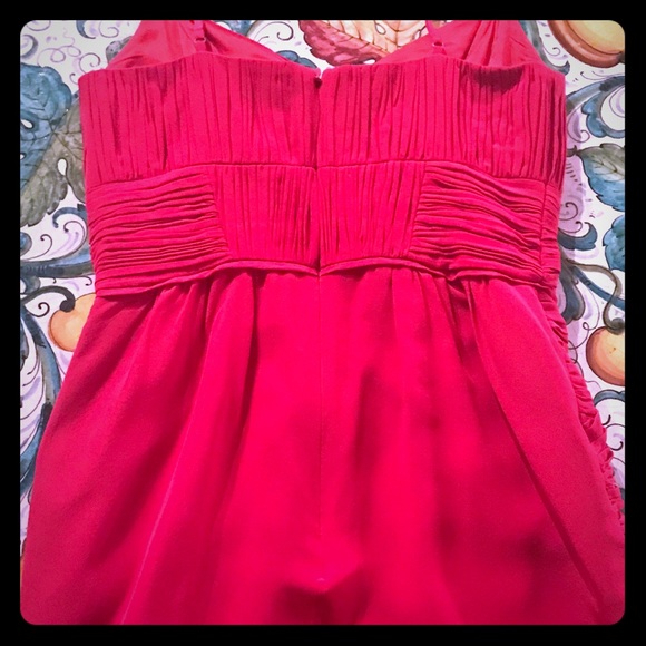 Shoshanna Silk Ruched Raspberry Dress - Picture 4 of 4