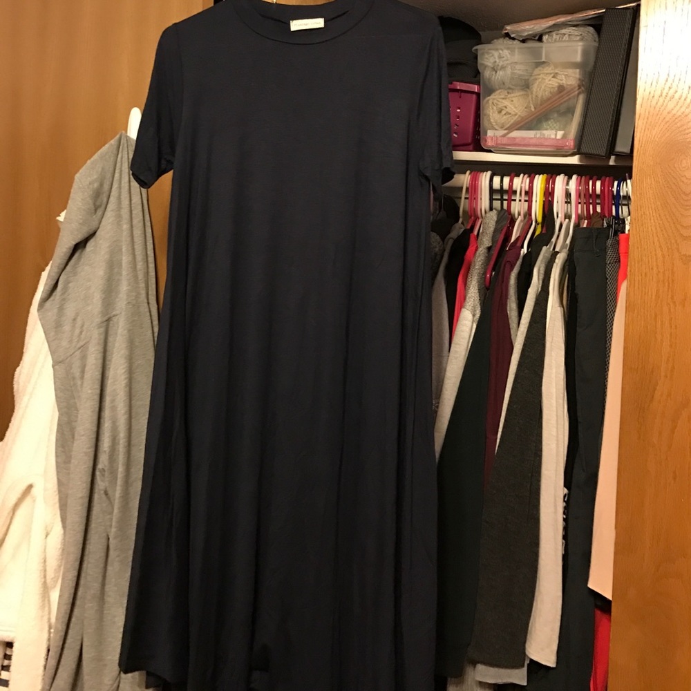Navy maxi dress.