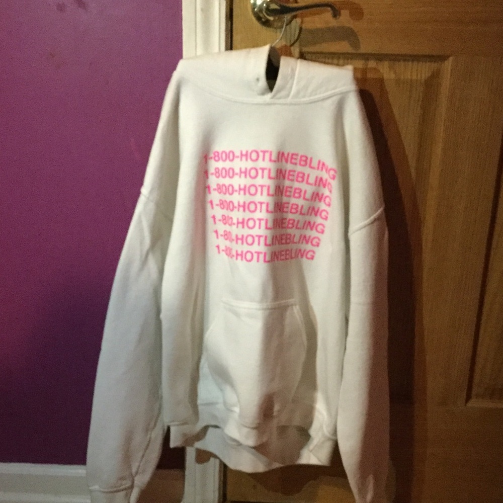 White and Pink Hotline Bling Hoodie