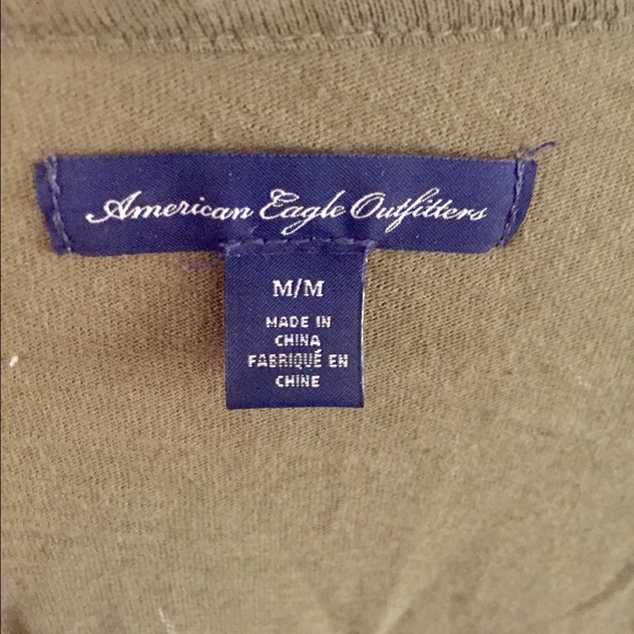 American Eagle Long Army Green Cardigan - Picture 2 of 3