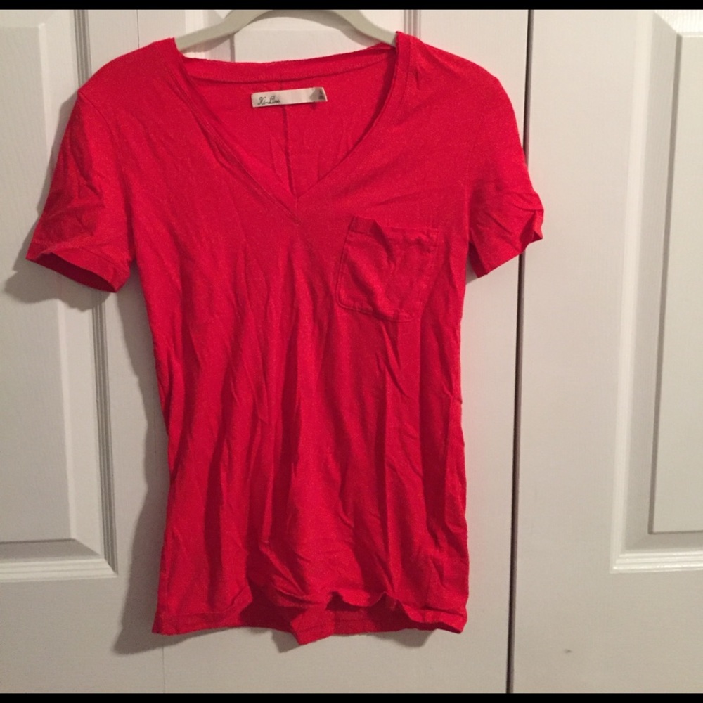 Red V-neck
