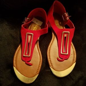 Red thong sandals