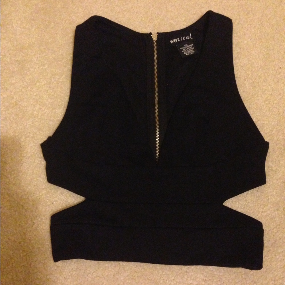 Black size xs crop top from wet seal
