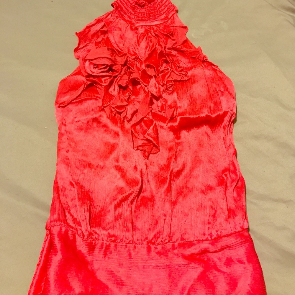 Ruffle trim Bebe Halter Top