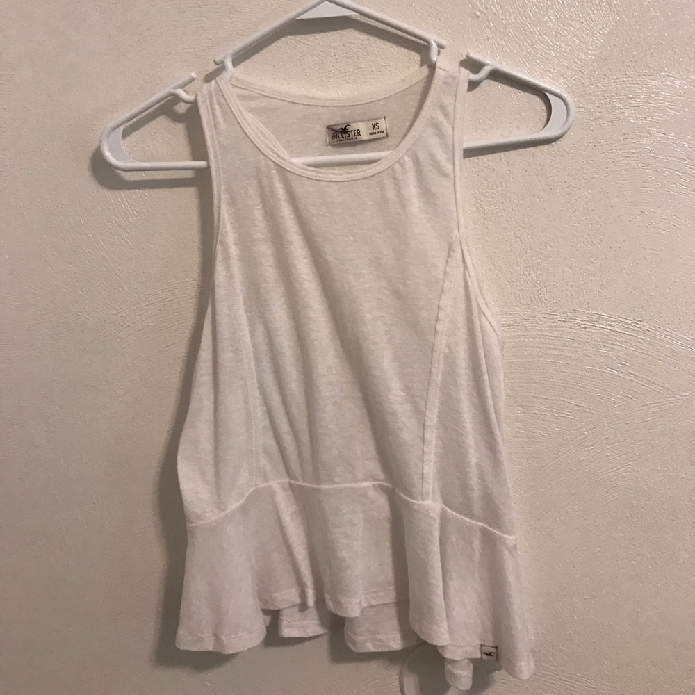 Hollister XS white peplum tank