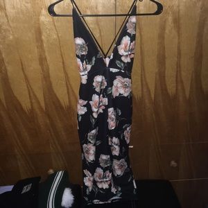 Missguided floral Print cross back dress