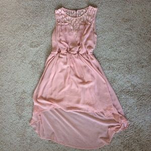 Blush pink high low dress