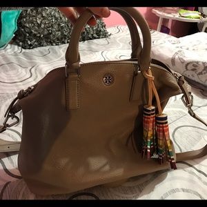 Taupe Tory butch hobo satchel