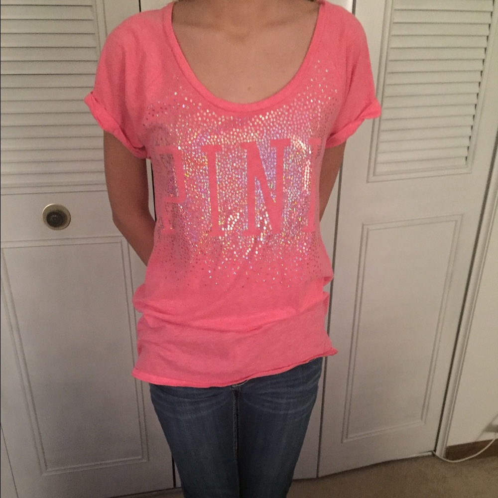 PINK sparkle shirt.