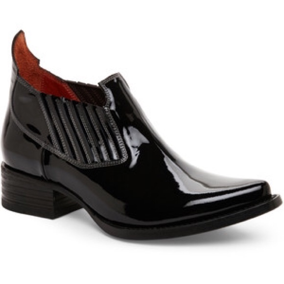 Acne Studios Shoes - Acne studios gabby western patent leather booties