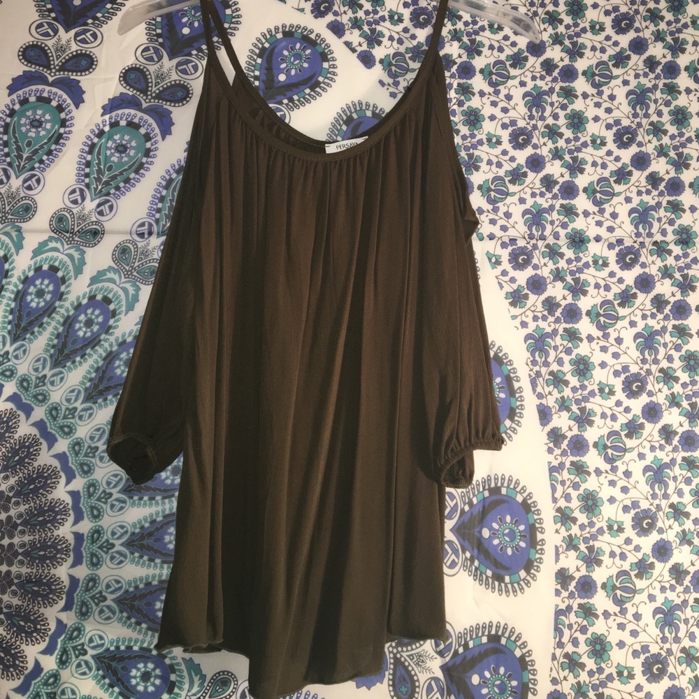 Olive Green Cold Shoulder Top!