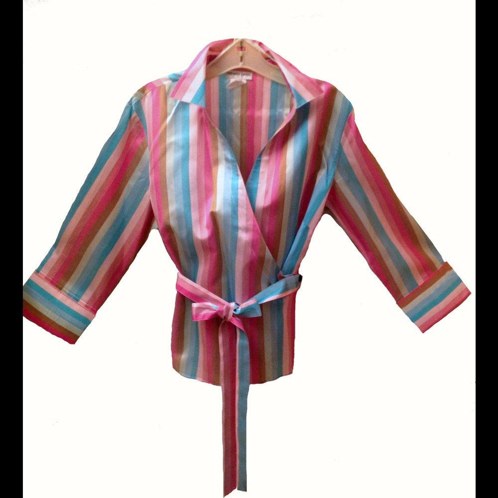 Gerald Darrel silk wrap blouse