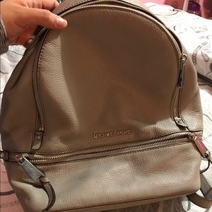 Grey Micheal kors mini book bag