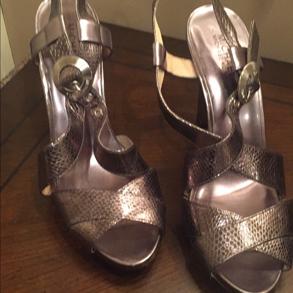REDUCED! MORE! Michael Kors Silver Heels