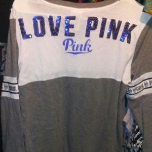 Large 3/4 sleeve Pink by Victorias Secret bling to