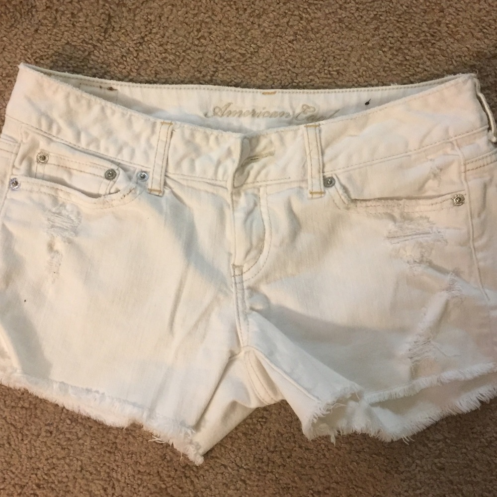 White denim shorts