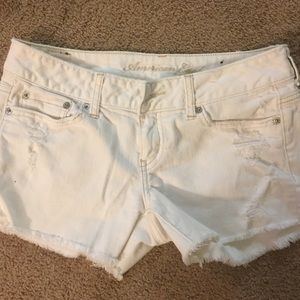White denim shorts