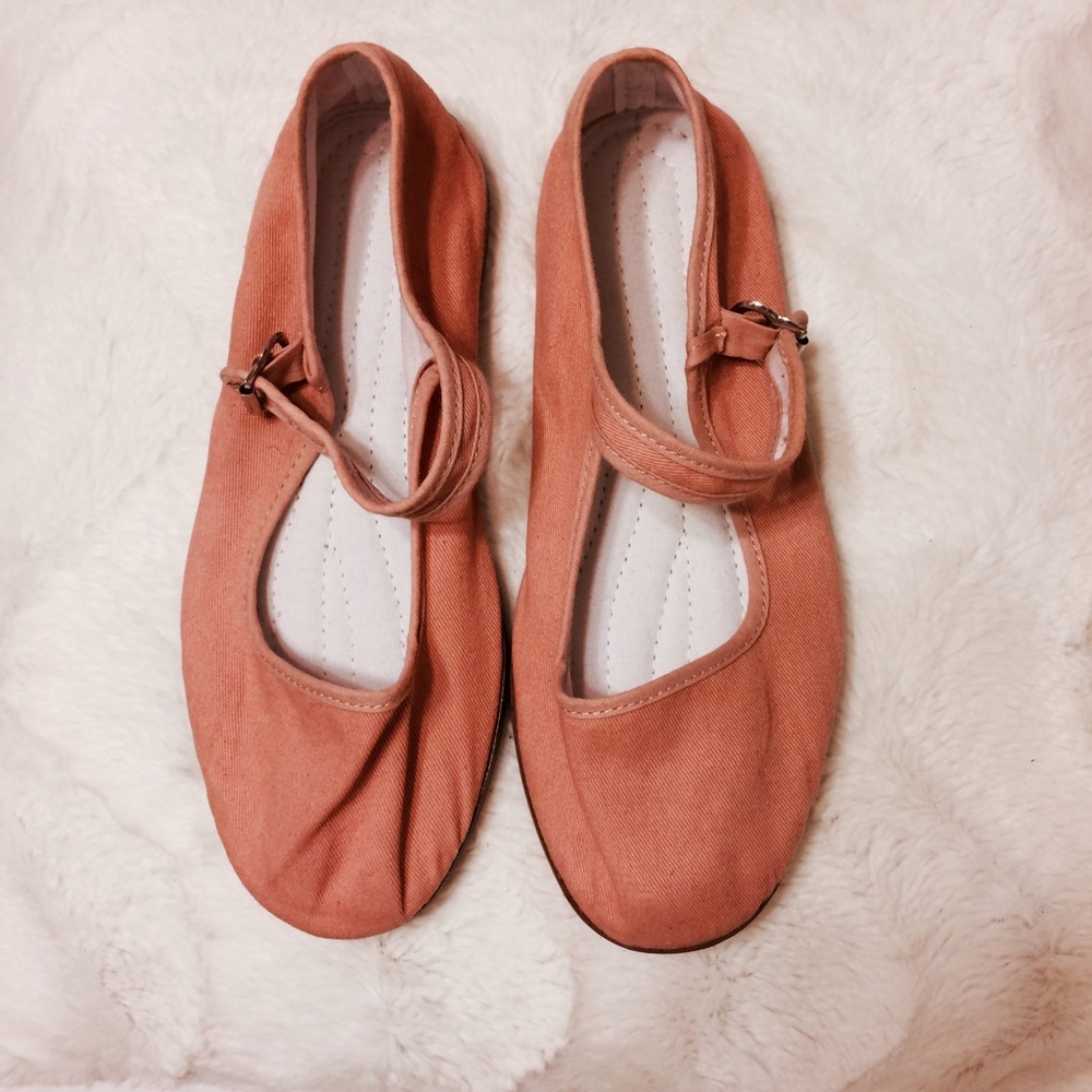 UO peach Mary Jane flats