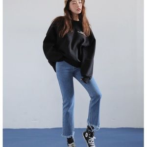 STYLENANDA bootcut frayed hem cropped jeans✨