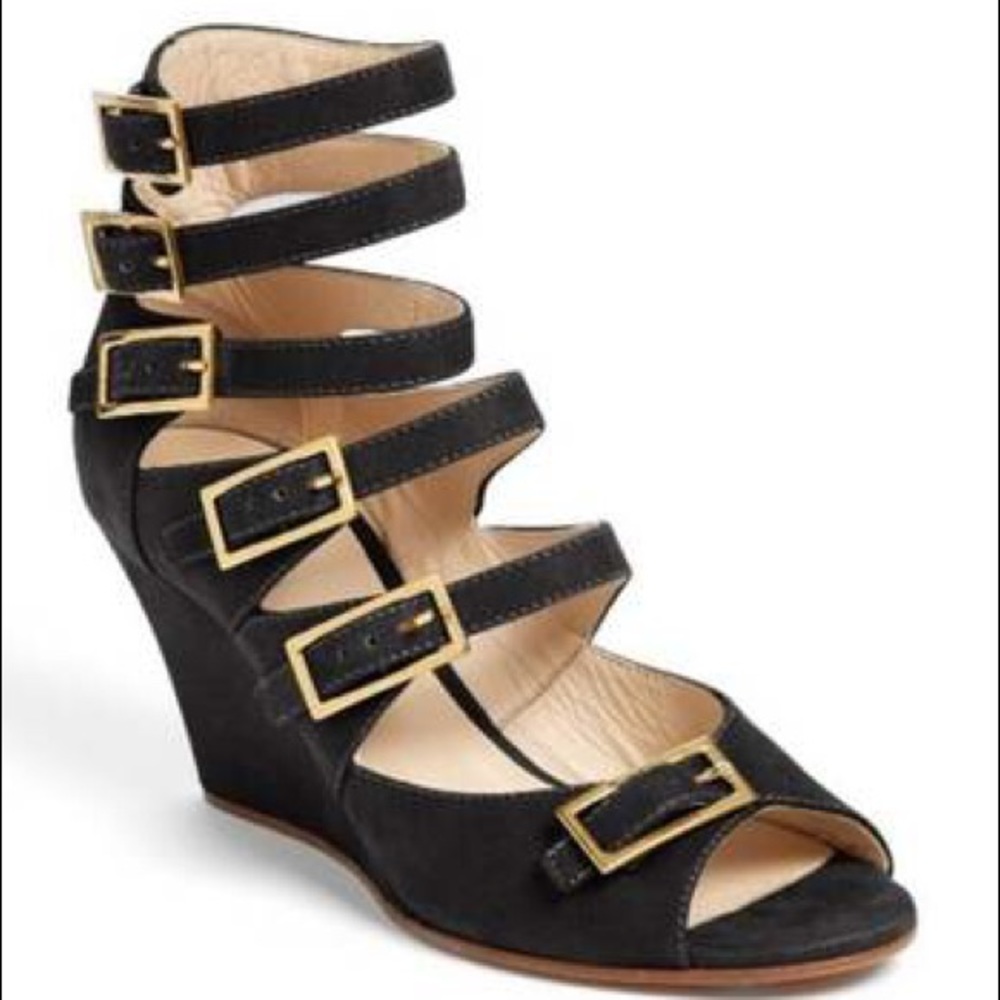 Chloe Cyllia multi buckle wedge sandals