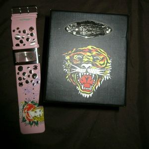 Pink Ed Hardy watch