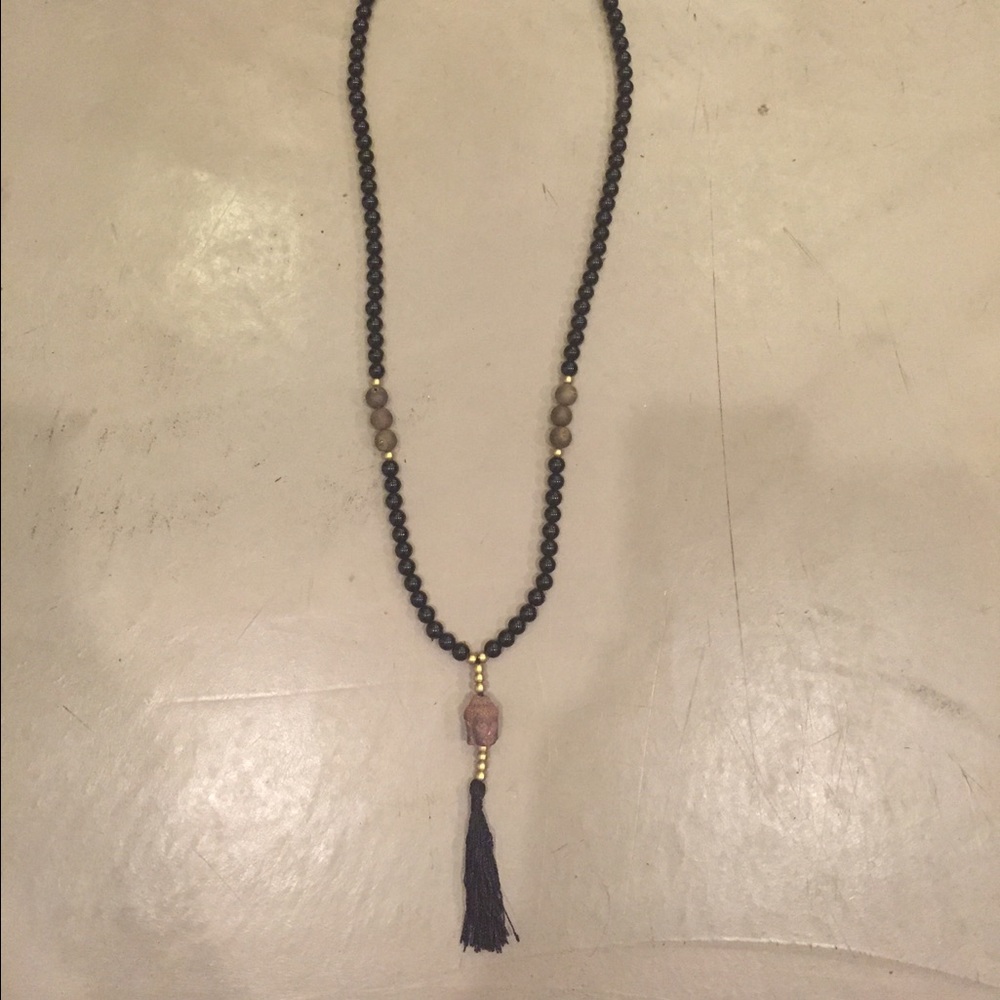 Custom Mala with Black Onyx and lava beads!
