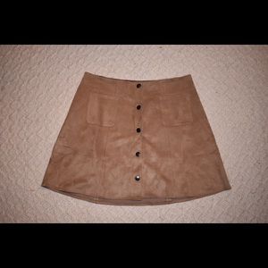 suede tan skirt