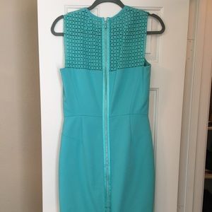 Turquoise Mesh Sheath Dress