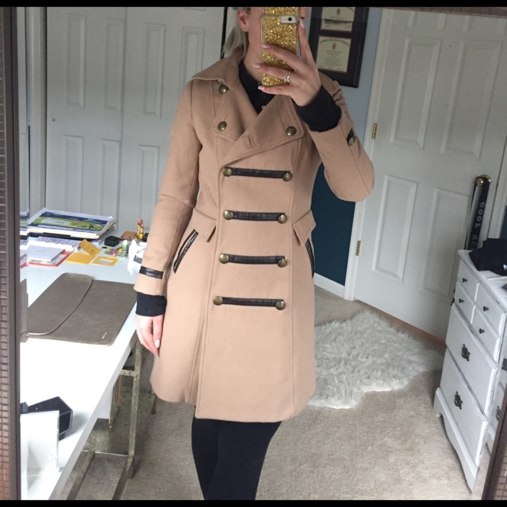 H&M long tan peacoat