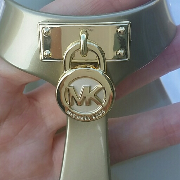 Michael Kors Hamilton Gold Jelly Sandals - Picture 2 of 4