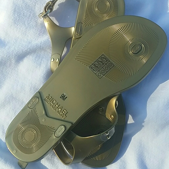 Michael Kors Hamilton Gold Jelly Sandals - Picture 4 of 4
