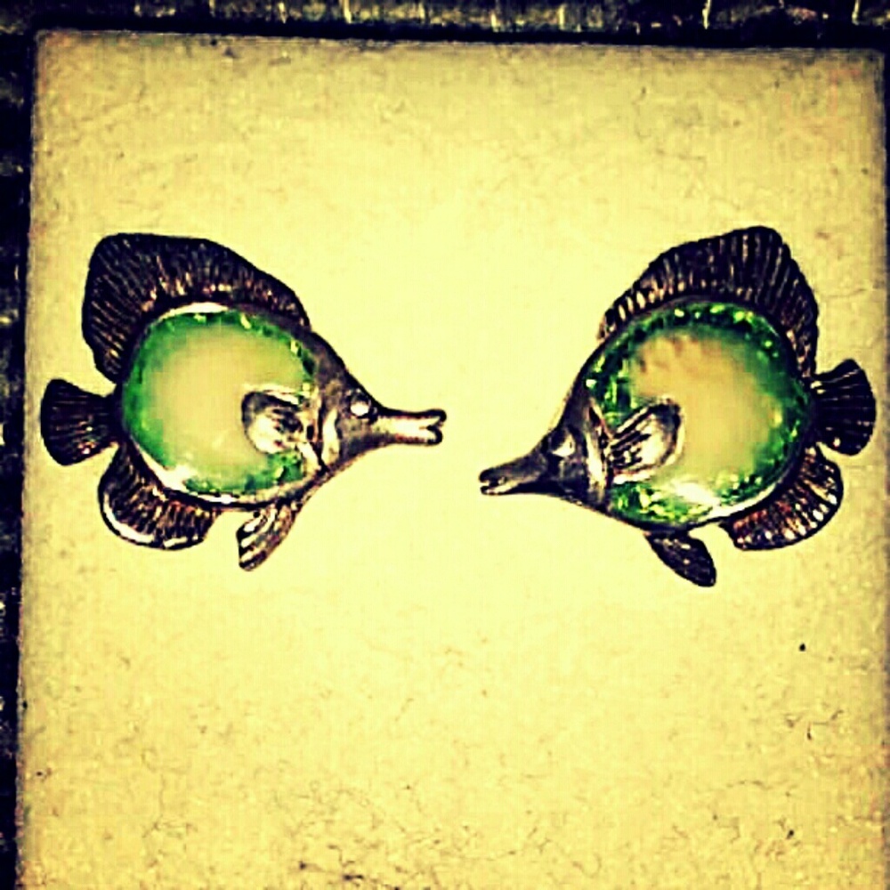 Mermaid sterling fish earrings❤