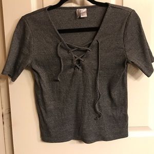 Dark gray crop top