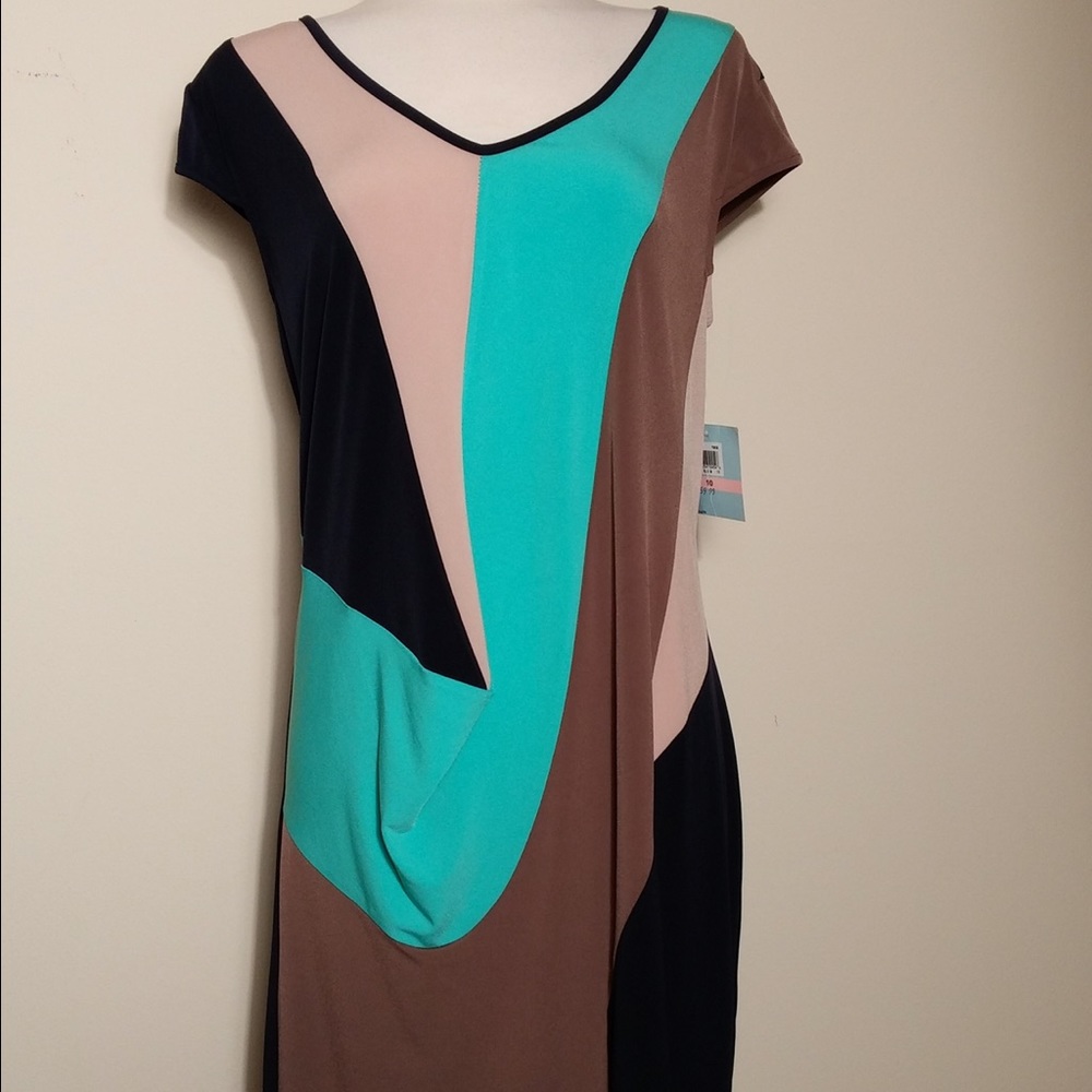 Suzi Chin Color Block Knit Dress