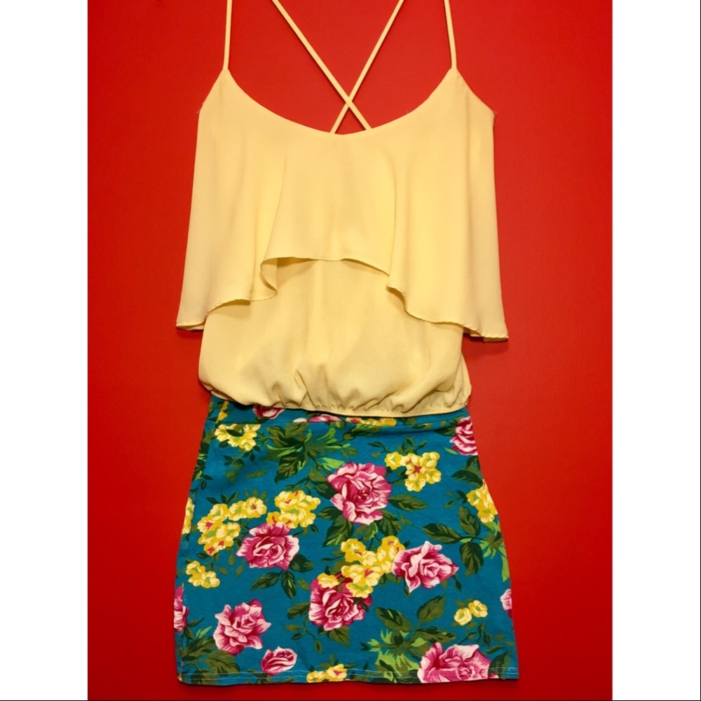 Flirty floral outfit - top and skirt