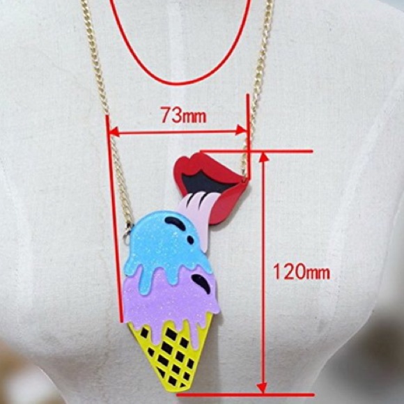 NWOT Unique Ice Cream Necklace - Picture 2 of 6